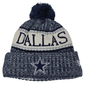 Dallas Cowboys New Era NFL Knit Pom Beanie Hat Stocking Cap‎ One Size Fits Most